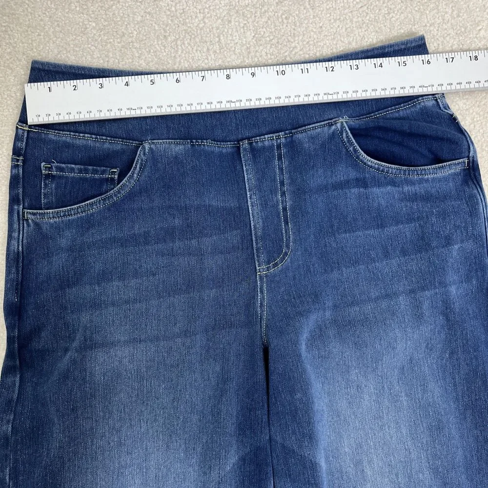 Halara Women’s L Wide Leg High Rise Pull On Elastic Waistband Denim Jeans/Pants
